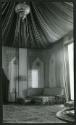 The original tent-like appearance of the Playhouse Living Room at Shangri La, March-April 1939.…