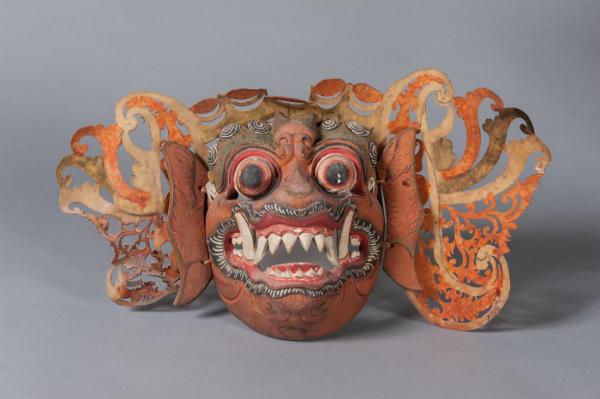 Carved and Painted Wooden Mask of Subali or Sugriwa