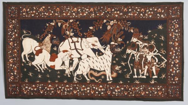 Forest Scene from Ramayana with Rama, Lakshmana, and Hanuman