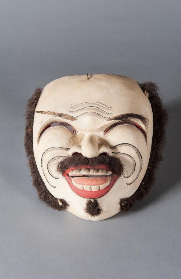 Carved and Painted Wooden Mask of Sidakarya Putih