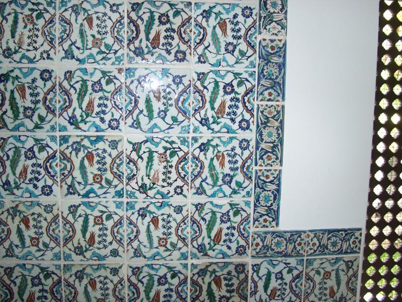 Polychrome Iznik Tile Border with Floral Motifs